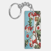 Gnomes painting holly berries in the snow sleutelhanger (Voorkant Links)