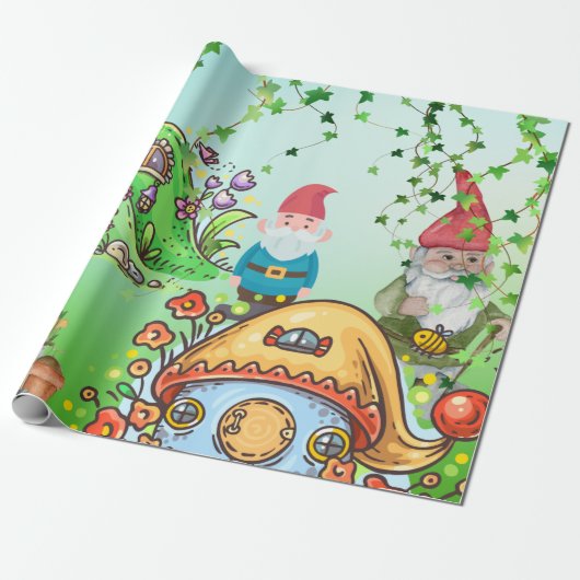 Gnome's Partij Cadeaupapier (Uitgerold)