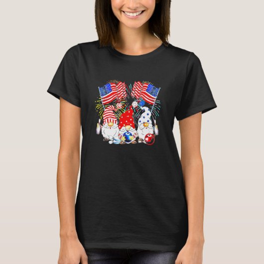 Gnomes patriottic amerikaanse vlaggeklompen , vier t-shirt (Voorkant)