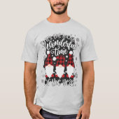 Gnomes Plaid Christmas Wonderful Time Holiday T-shirt (Voorkant)