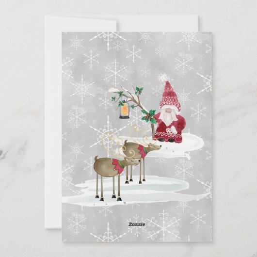 Gnomes Red Boerderij Truck Merry Little Christmas Feestdagenkaart (Achterkant)