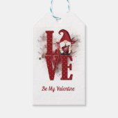 Gnomes Red Love Cute Valentijnsdag Cadeaulabel (Voorkant)