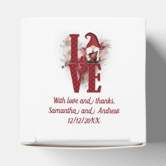 Gnomes Red Love Cute Wedding Bedankdoosjes (Bovenkant)