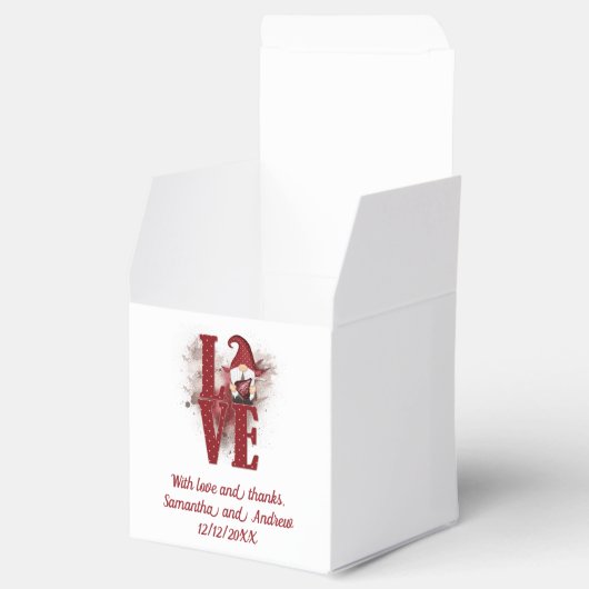 Gnomes Red Love Cute Wedding Bedankdoosjes (Geopend)