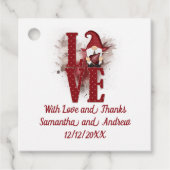 Gnomes Red Love Cute Wedding Bedankjes Labels (Voorkant)