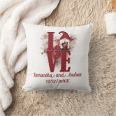 Gnomes Red Love Cute Wedding Date Valentijnsdag Kussen (Deken)