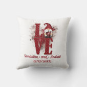 Gnomes Red Love Cute Wedding Date Valentijnsdag Kussen (Achterkant)