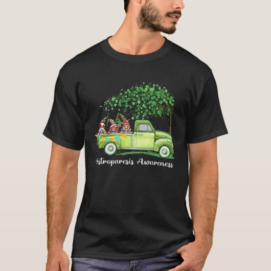 Gnomes Riding Truck Gastroparesis Awareness T-shirt (Voorkant)