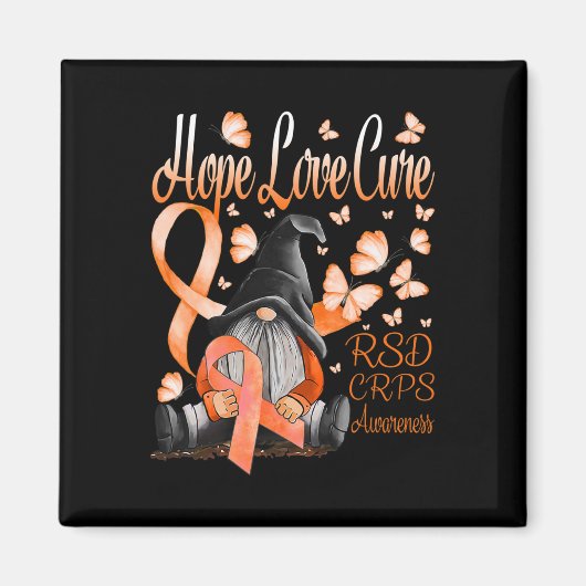 Gnomes RSD CRPS Awareness Hope Love Cure Fighter O Magneet (Voorkant)