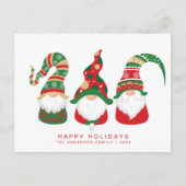 Gnomes Scandinavian Cute Kerstmis Feestdagenkaart (Voorkant)