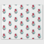 Gnomes Snowflakes Merry Kerstry Cadeaupapier (Vlak)