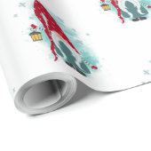 Gnomes Snowflakes Merry Kerstry Cadeaupapier (Rol Hoek)