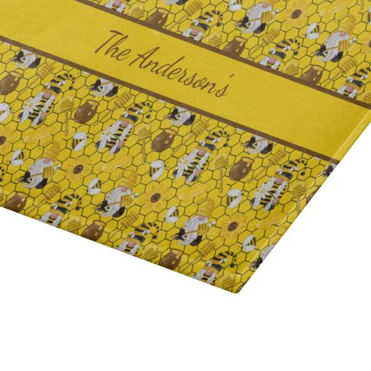 Gnomes Specialized Yellow Sunflower bijes Honey Snijplank (Hoek)