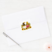 Gnomes Sunflower Classic Vierkante Sticker (Envelop)
