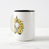 Gnomes Sunflower Truck Two-Tone Coffee Mok (Voorkant links)