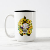 Gnomes Sunflower Truck Two-Tone Coffee Mok (Links)