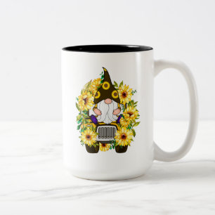 Gnomes Sunflower Truck Two-Tone Coffee Mok