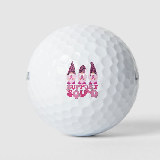 Gnomes Support Squad Borstkankerbewustzijn Golfballen (Voorkant)