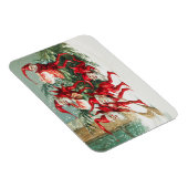 Gnomes sweeping snow with a broom magneet (Rechterzijde)