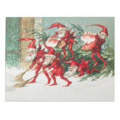 Gnomes sweeping snow with a broom notitieblok (Voorkant)