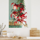 Gnomes sweeping snow with a broom poster (Keuken)