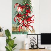 Gnomes sweeping snow with a broom poster (Thuiskantoor)