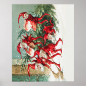 Gnomes sweeping snow with a broom poster (Voorkant)