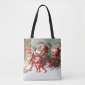 Gnomes sweeping snow with a broom tote bag (Voorkant)
