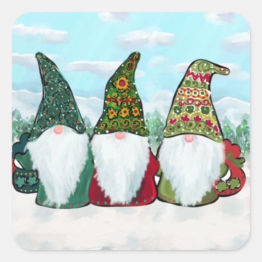GNOMES VIERKANTE STICKER (Voorkant)