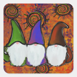 GNOMES VIERKANTE STICKER