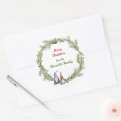 Gnomes Vrolijk Kerstfeest Schattige Scandinavisch Ronde Sticker (Envelop)