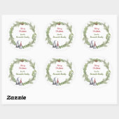 Gnomes Vrolijk Kerstfeest Schattige Scandinavisch Ronde Sticker (Vel)
