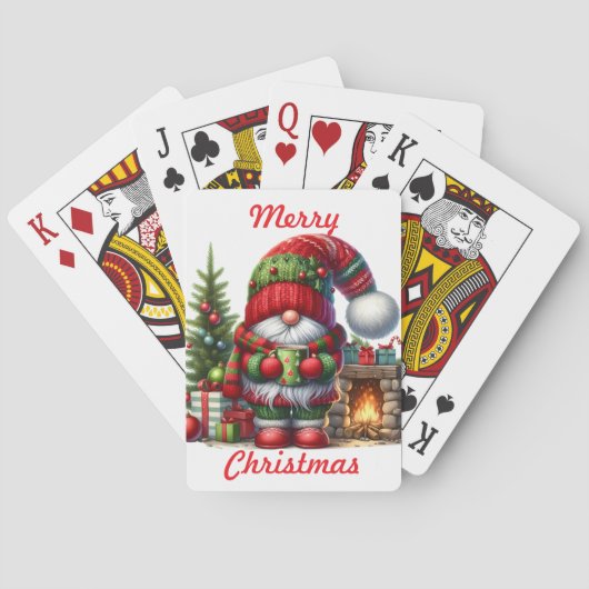 Gnome's vrolijke kerstkaarten pokerkaarten (Achterkant)