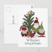 Gnomes wensen u een kerstfeest met Berry Briefkaart (Voorkant / Achterkant)