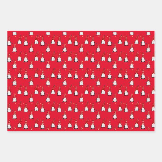Gnomes Wrapping Paper Flat Sheet Set van 3 (Voorkant 2)