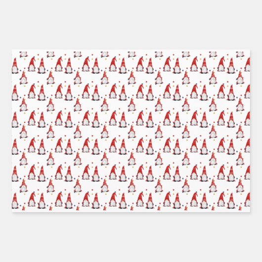 Gnomes Wrapping Paper Flat Sheet Set van 3 (Voorkant)