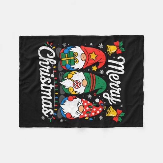Gnomes Xmas Funny Merry Christmas Gnomes Men Women Fleece Deken (Voorkant (Horizontaal))