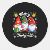 Gnomes Xmas Funny Merry Christmas Gnomes Men Women Ronde Sticker (Voorkant)