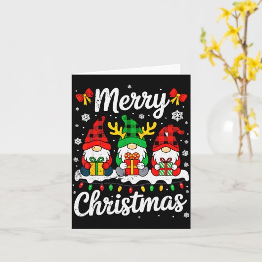 Gnomes Xmas Funny Merry Christmas Squad For Men Wo Kaart (Gele Bloem)