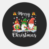 Gnomes Xmas Shirts Merry Christmas Men Women Kids Ronde Sticker (Voorkant)
