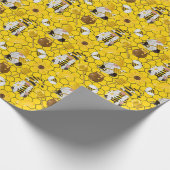 Gnomes Yellow Sunflower bijen Honing Cadeaupapier (Hoek)
