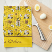 Gnomes Yellow Sunflower bijen Honing Theedoek (Quarter Fold)