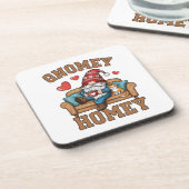 Gnomey homey gnome thuis ontwerp bier onderzetter (Linkerzijde)