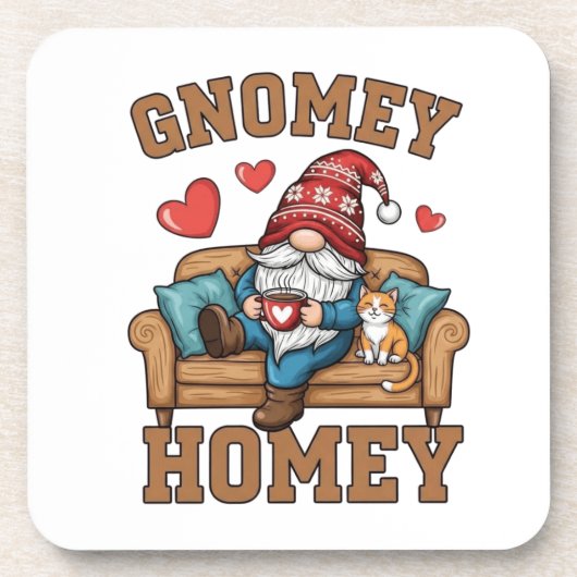 Gnomey homey gnome thuis ontwerp bier onderzetter (Voorkant)