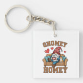 Gnomey homey gnome thuis ontwerp sleutelhanger (voorkant)