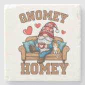 Gnomey homey gnome thuis ontwerp stenen onderzetter (Voorkant)