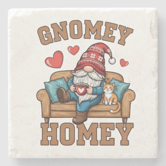 Gnomey homey gnome thuis ontwerp stenen onderzetter (Voorkant)
