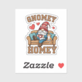 Gnomey homey gnome thuis ontwerp sticker (Vel)