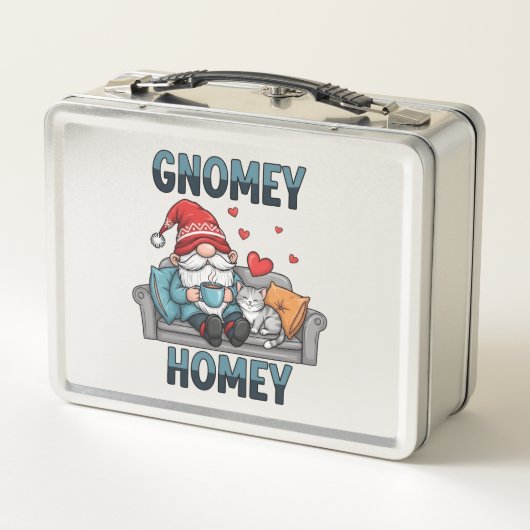 Gnomey homey gnoom thuis Metal Lunchbox (Achterkant)