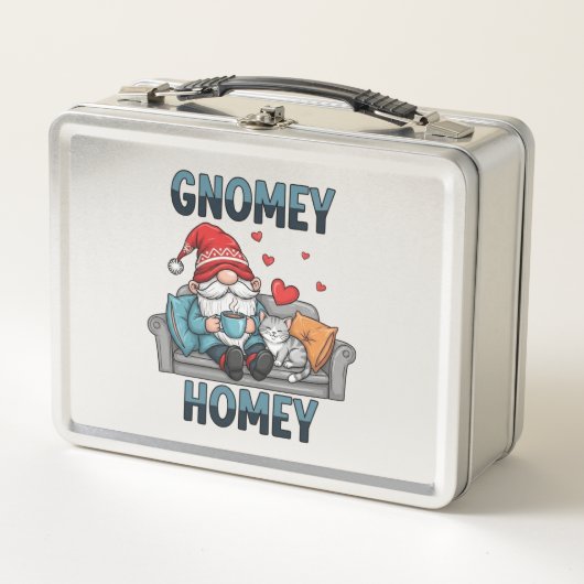 Gnomey homey gnoom thuis Metal Lunchbox (Voorkant)